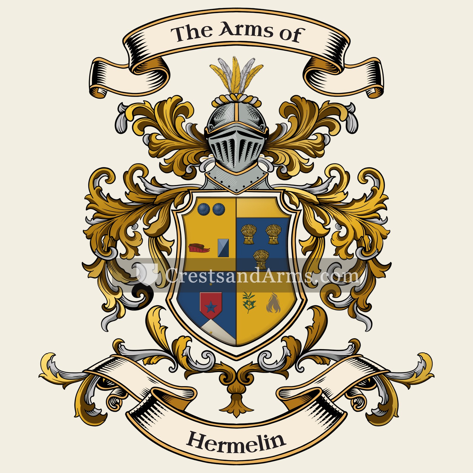 The Hermelin coat of arms, drawn from the recorded blazon
