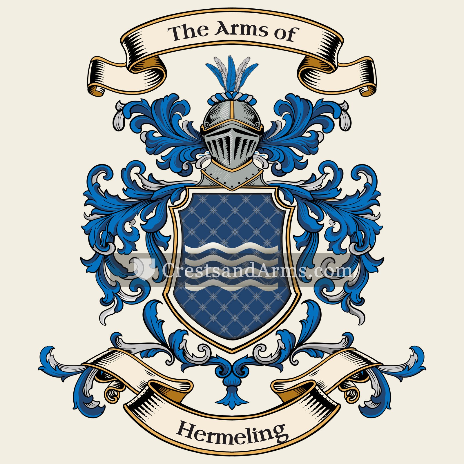 The Hermeling coat of arms, drawn from the recorded blazon
