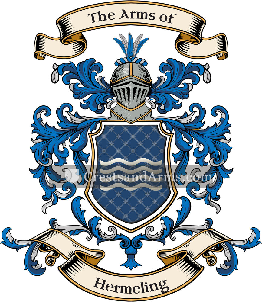 The Hermeling coat of arms, drawn from the recorded blazon