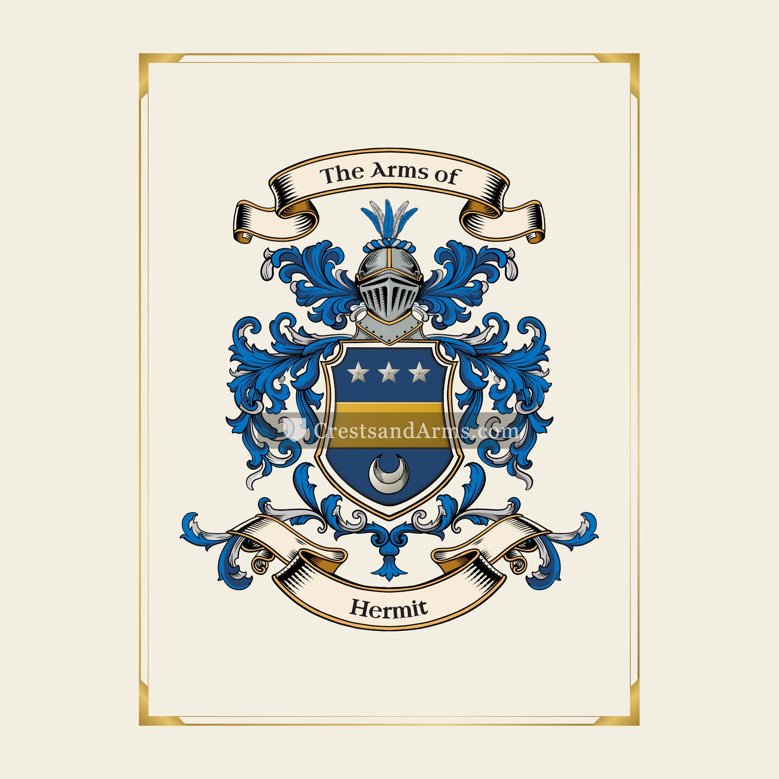With gold border