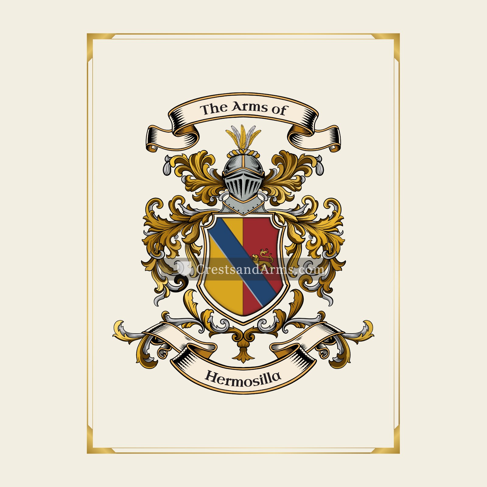 With gold border