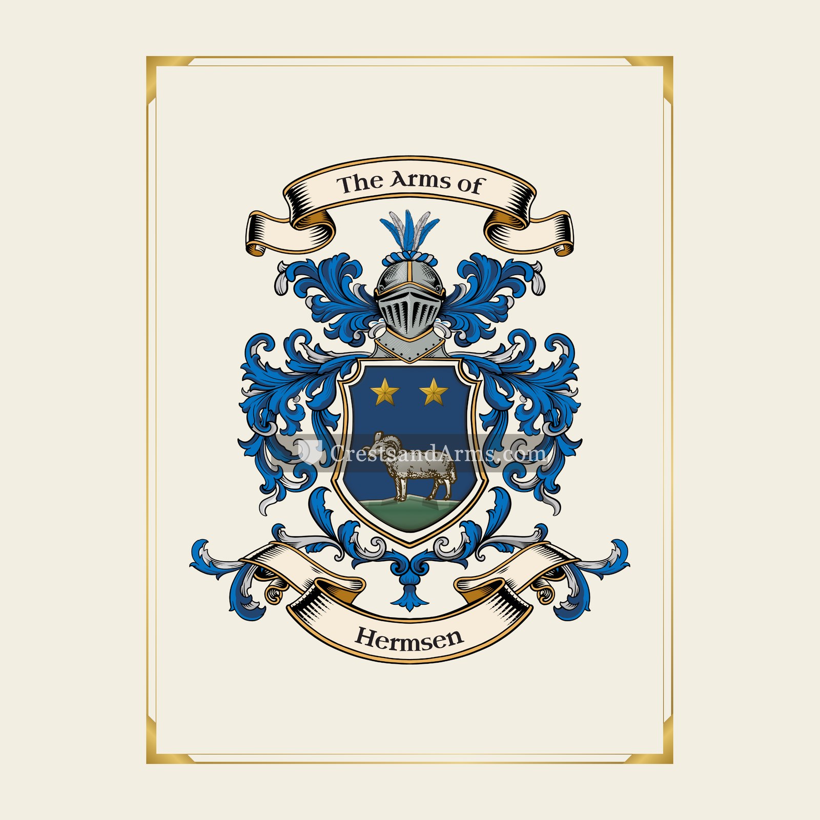 With gold border