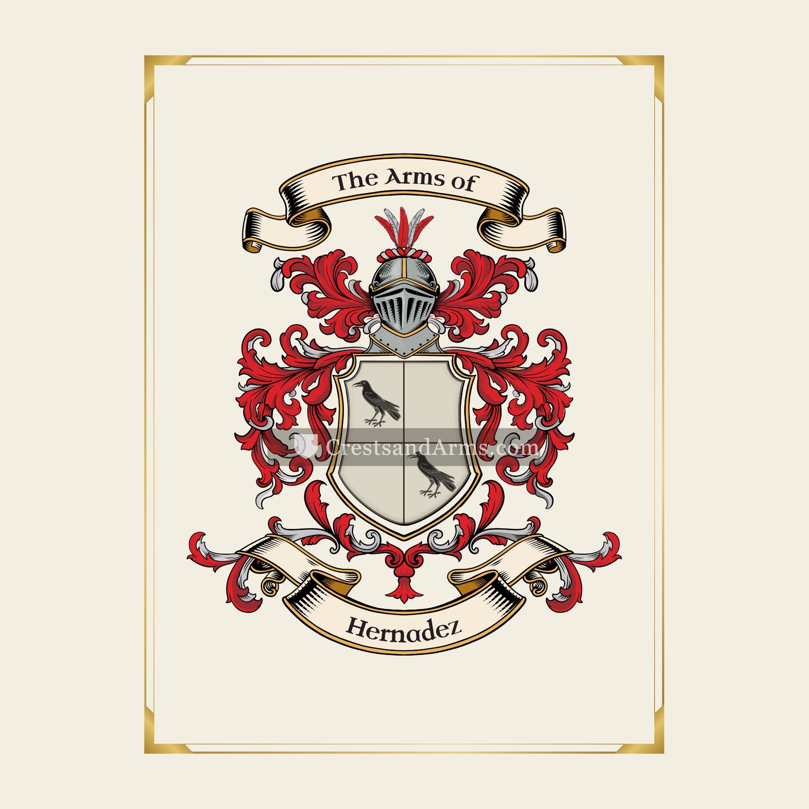 With gold border