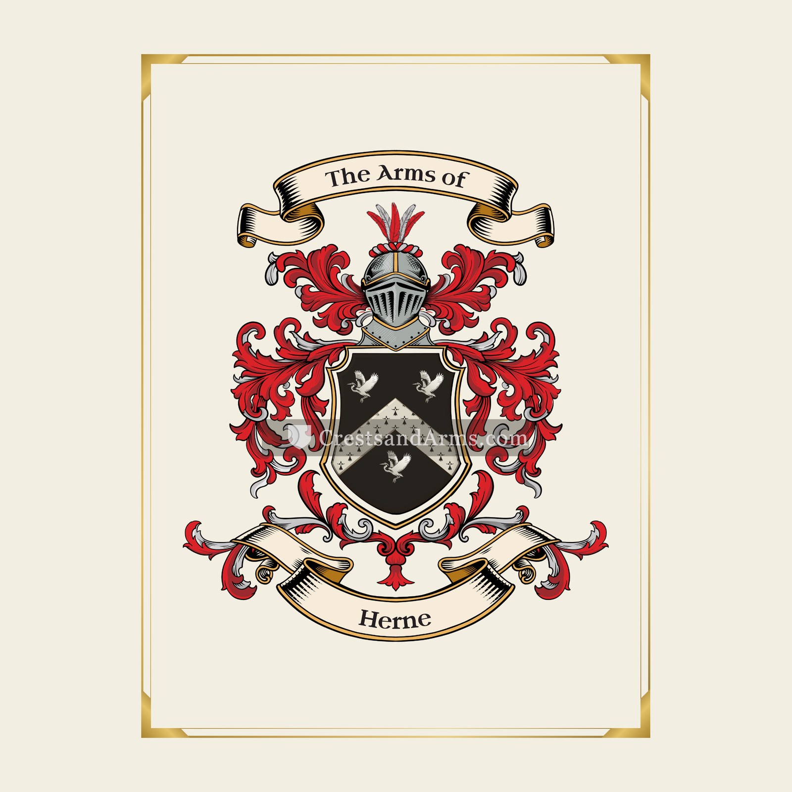 With gold border