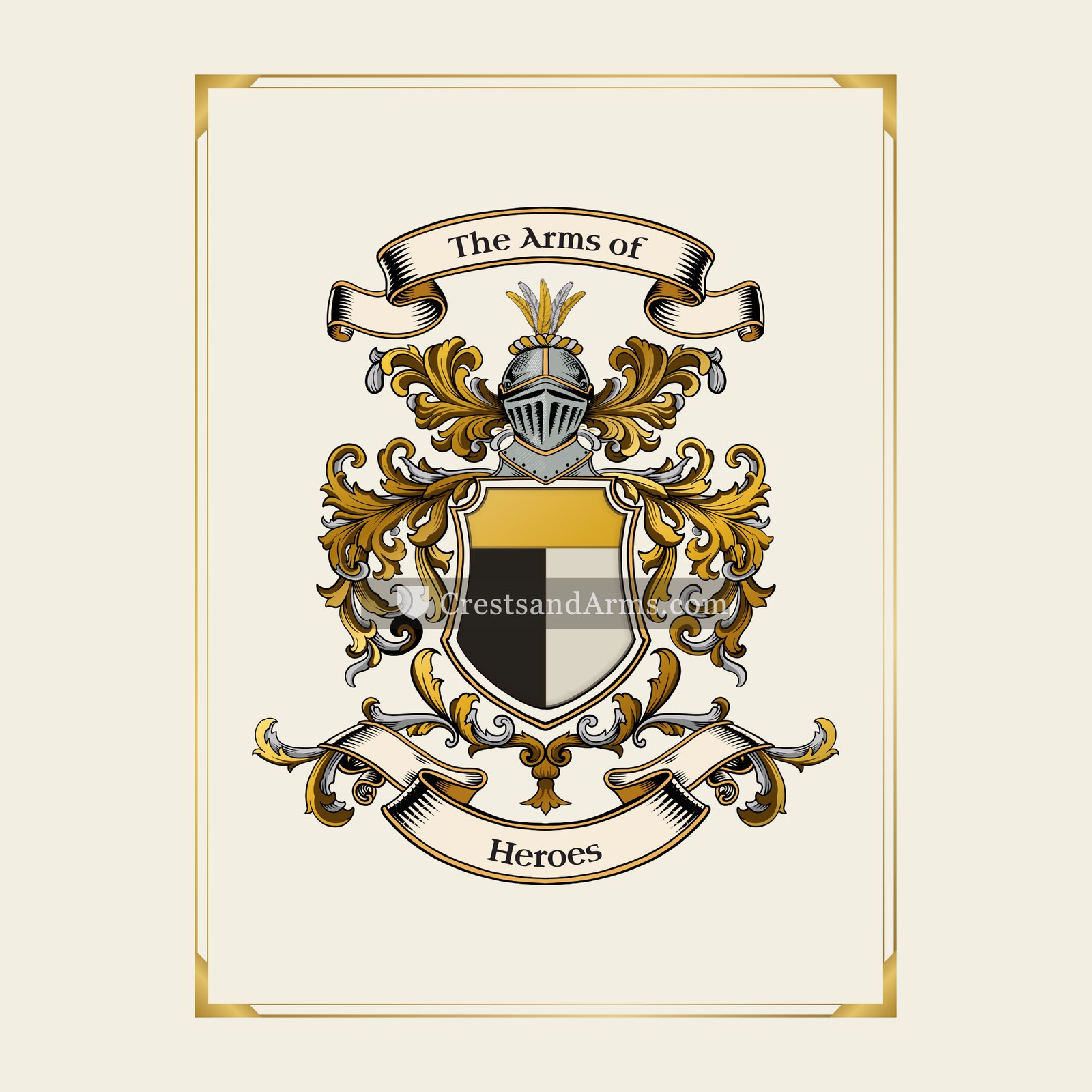 With gold border