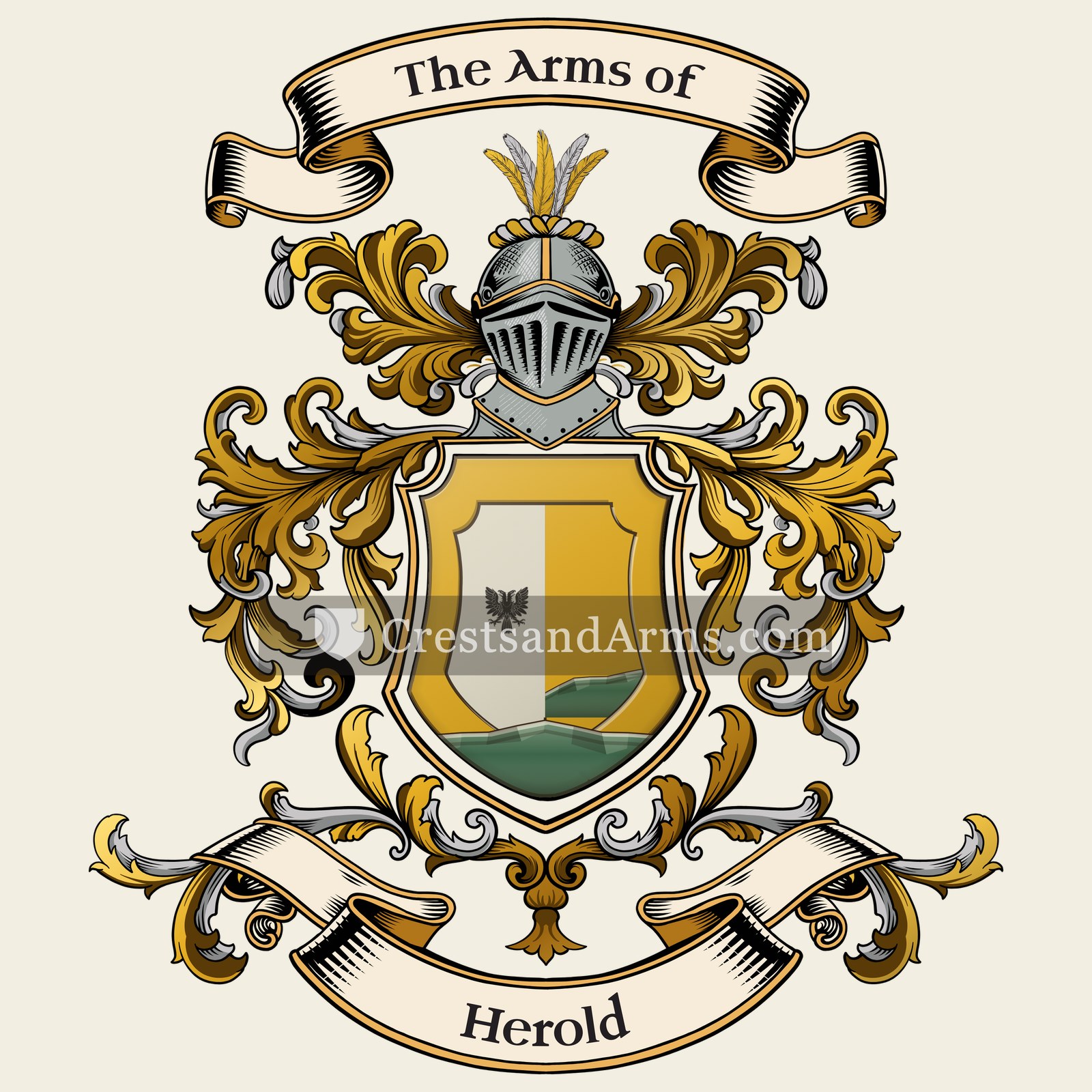 The Herold coat of arms, drawn from the recorded blazon