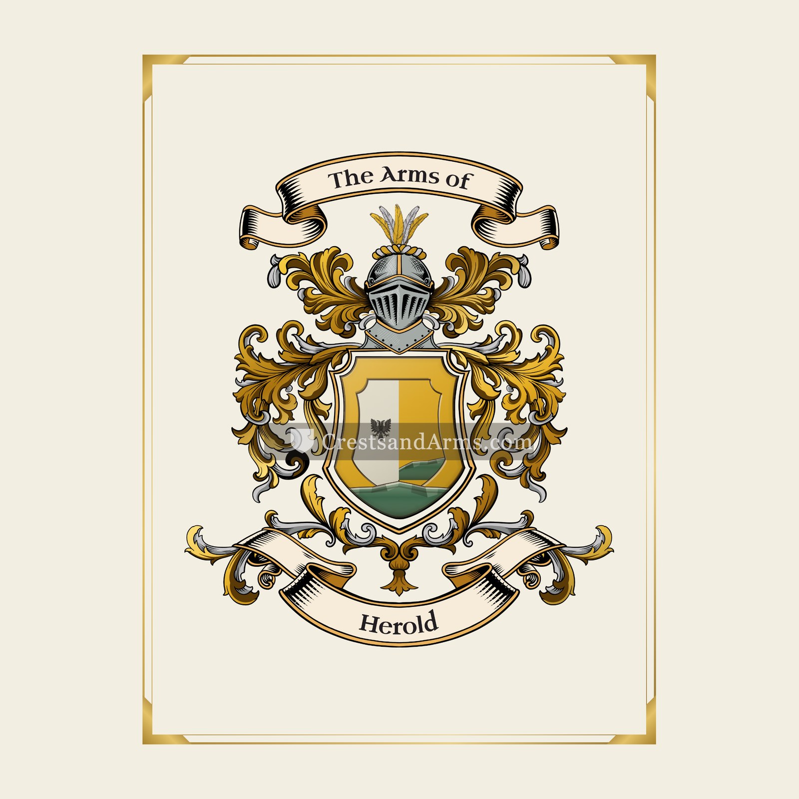 With gold border