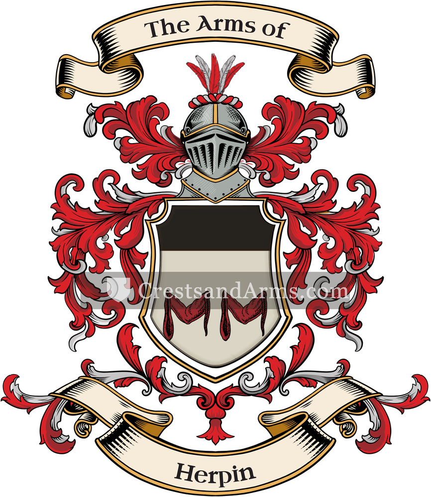 The Herpin coat of arms, drawn from the recorded blazon