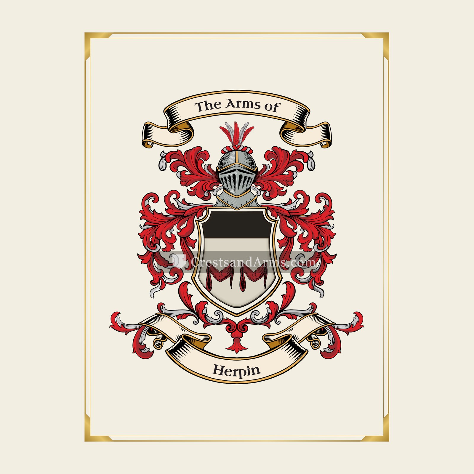 With gold border