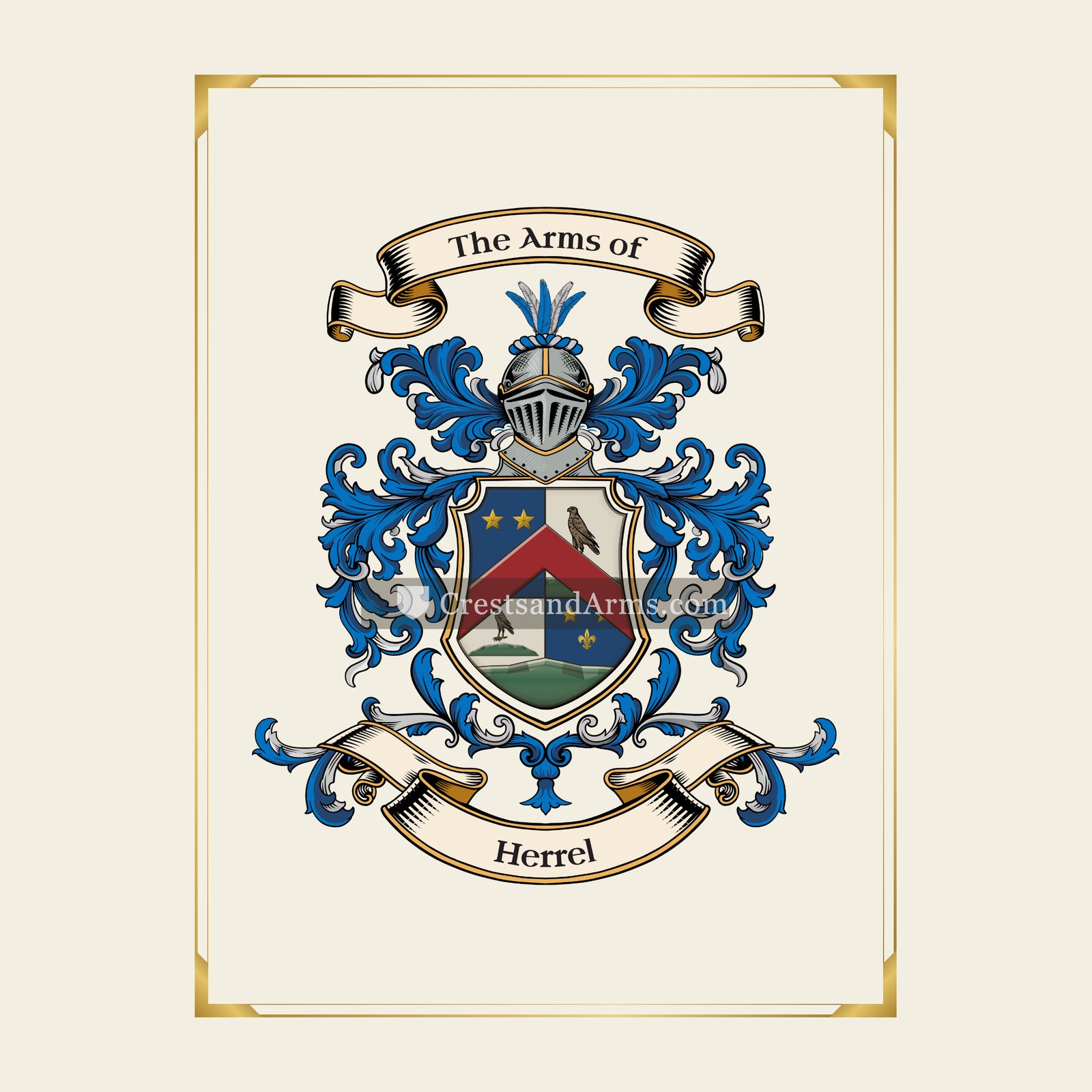 With gold border