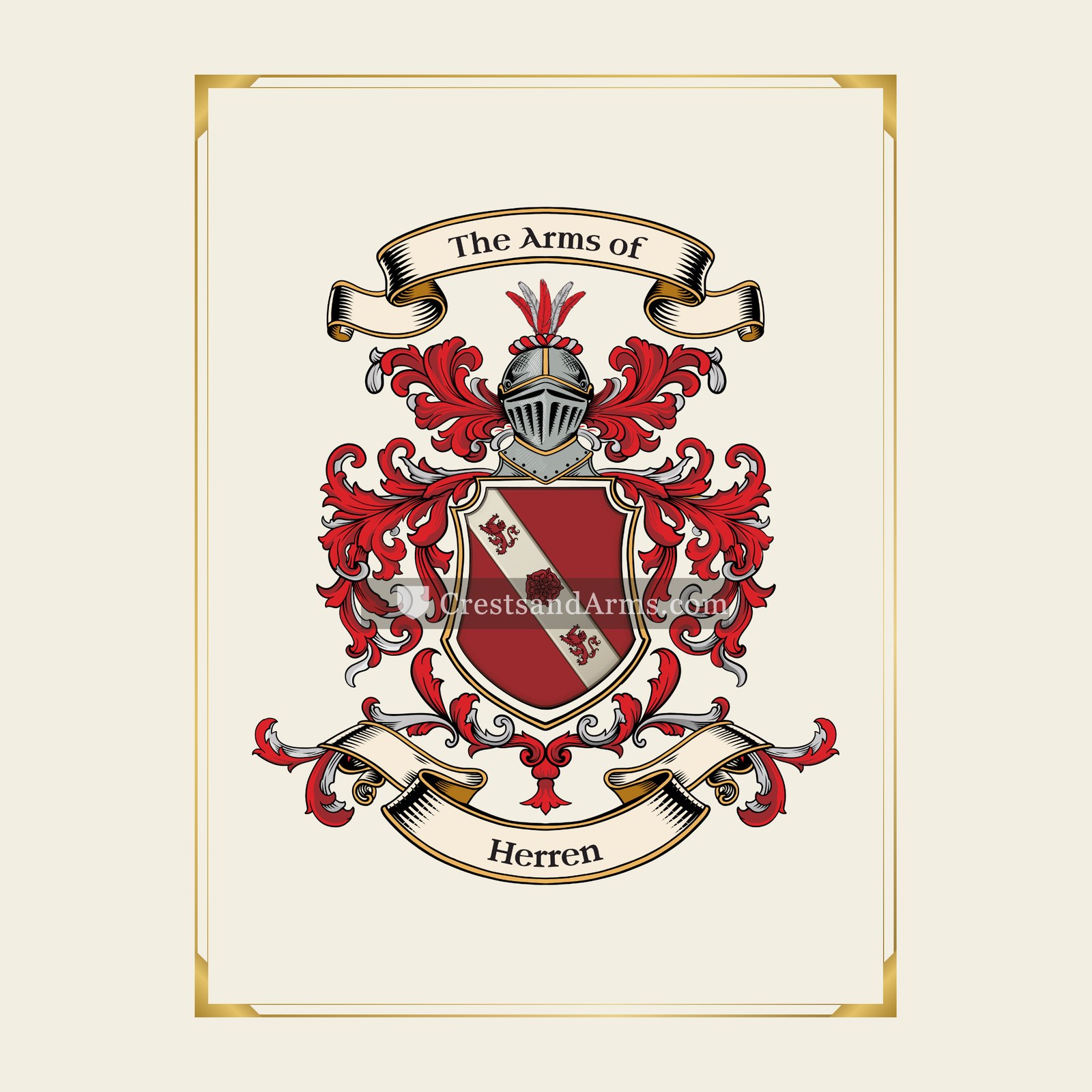 With gold border