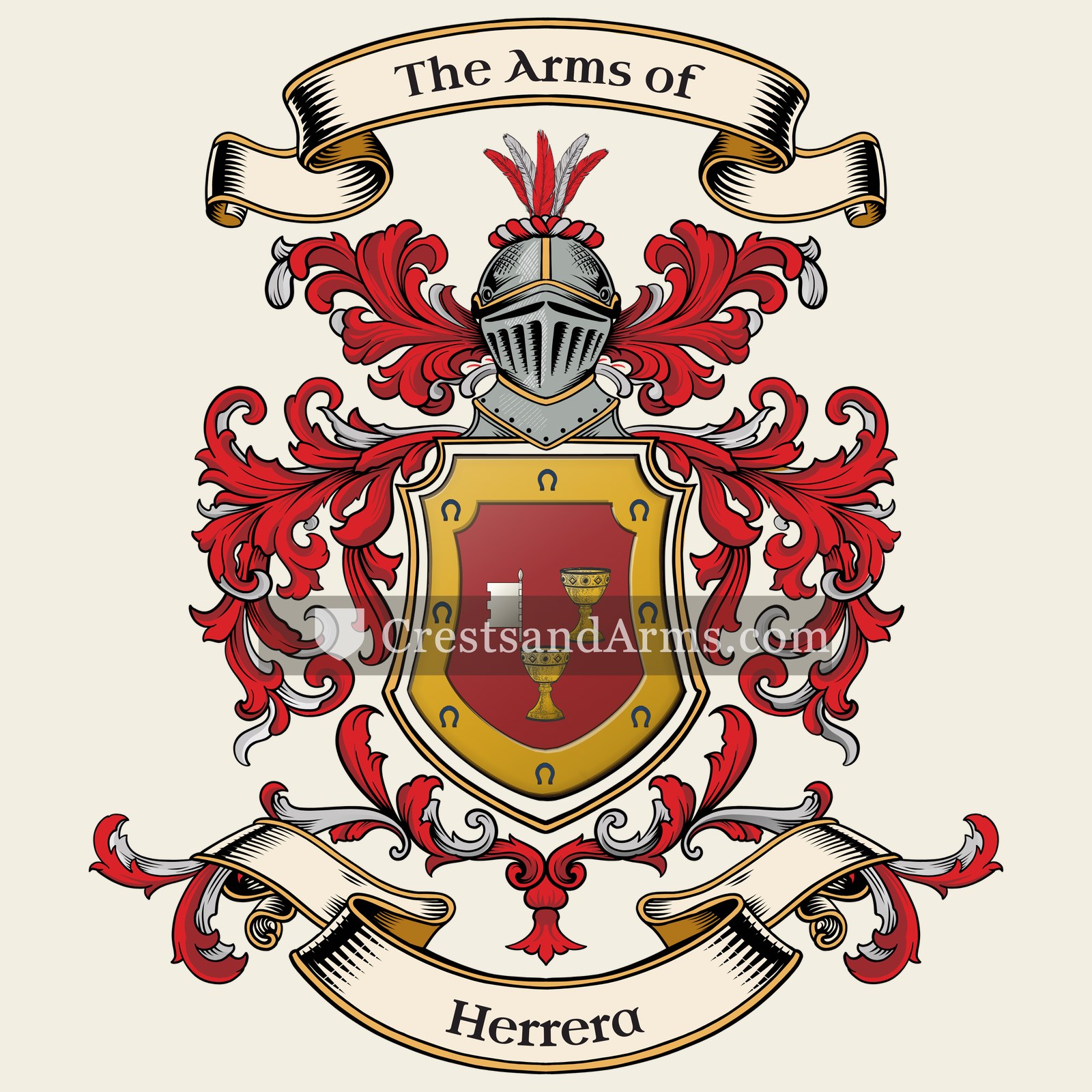 The Herrera coat of arms, drawn from the recorded blazon