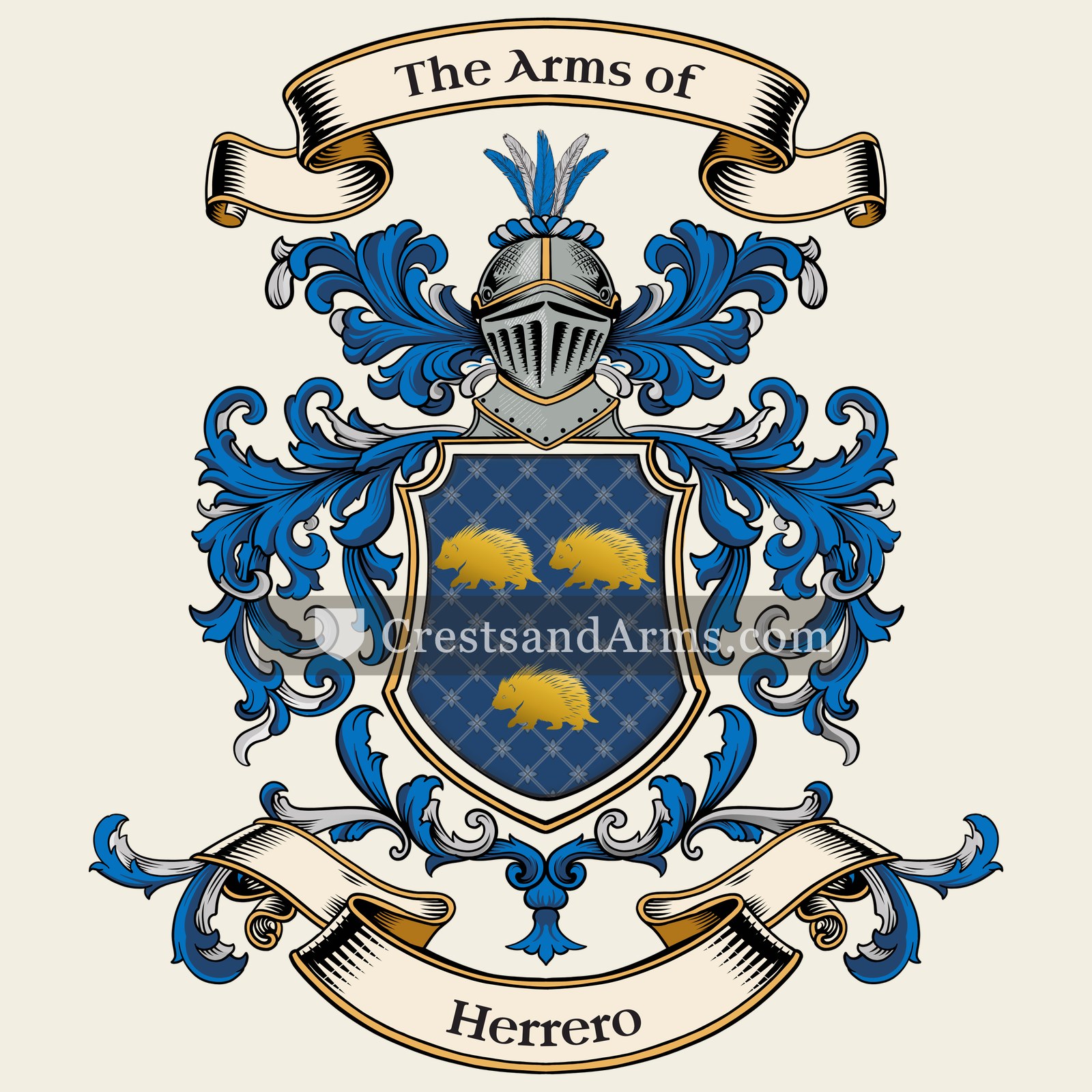 The Herrero coat of arms, drawn from the recorded blazon