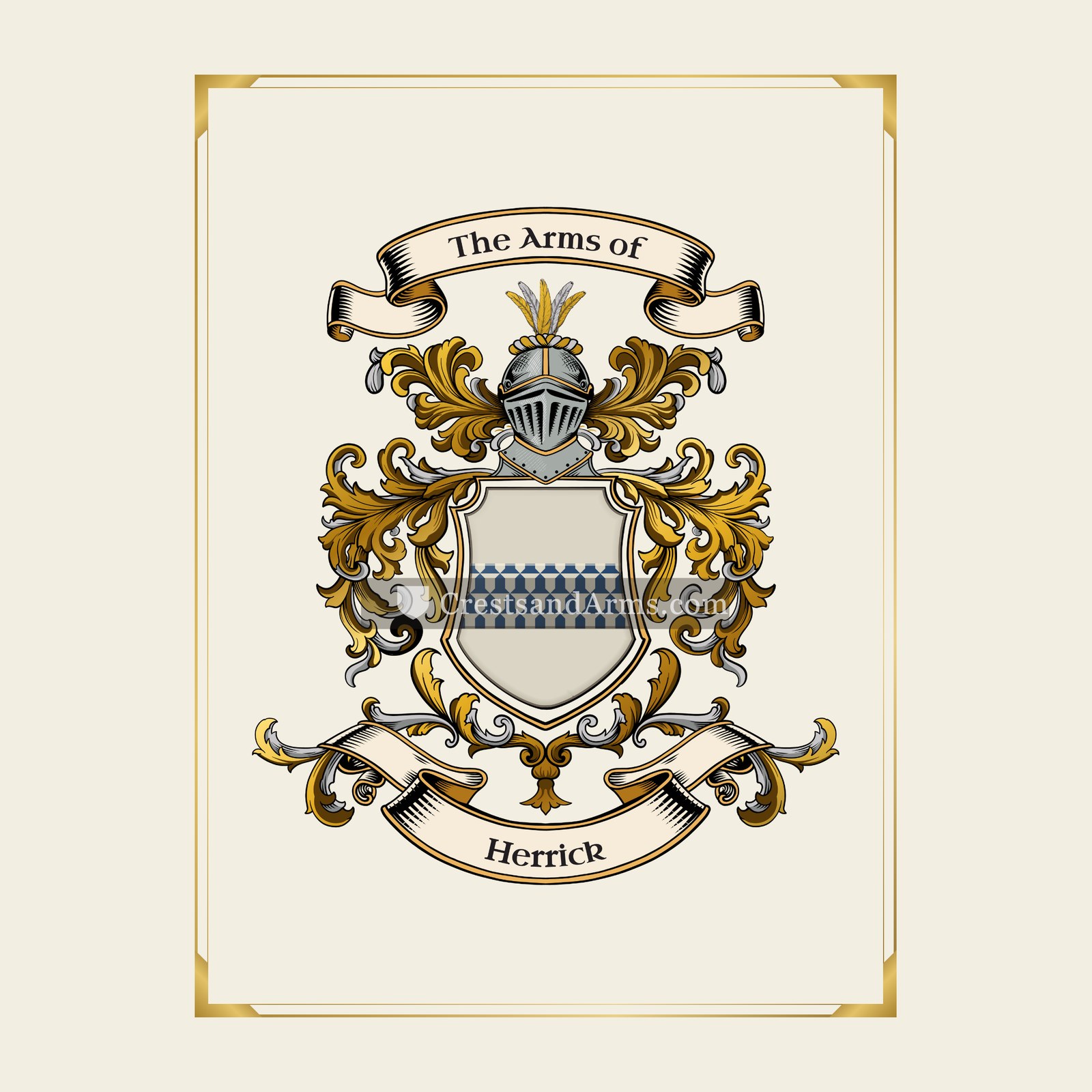 With gold border