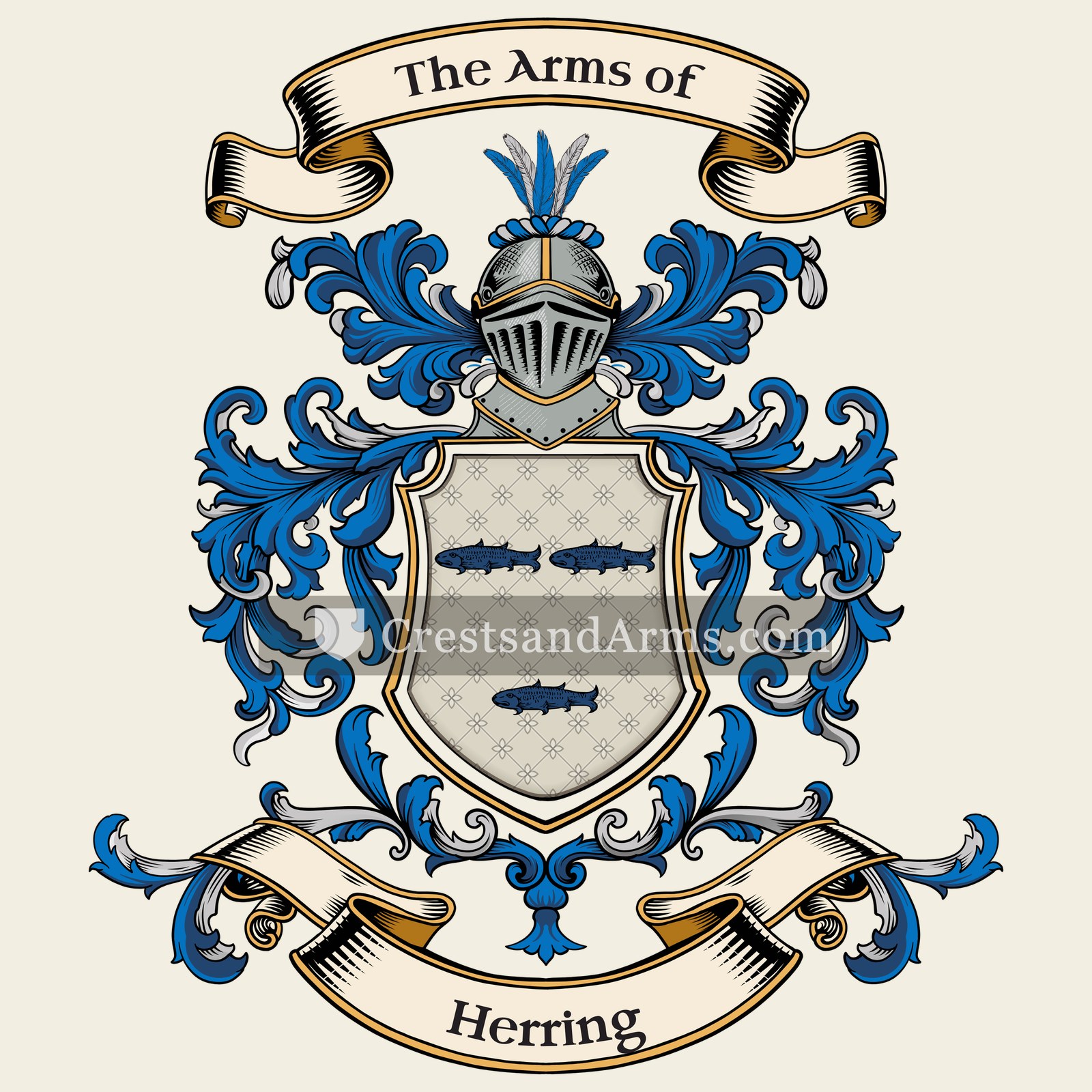 The Herring coat of arms, drawn from the recorded blazon