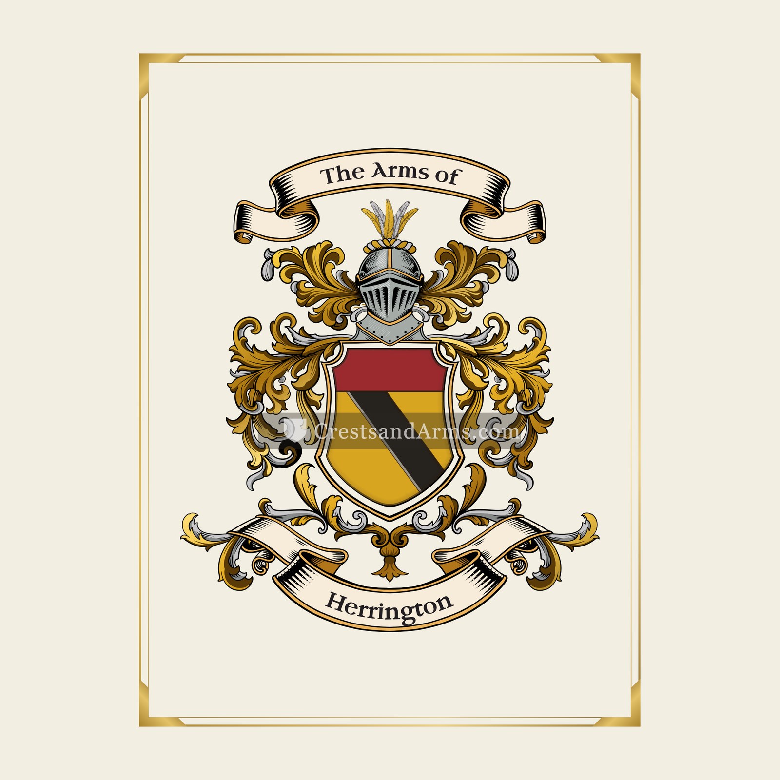With gold border