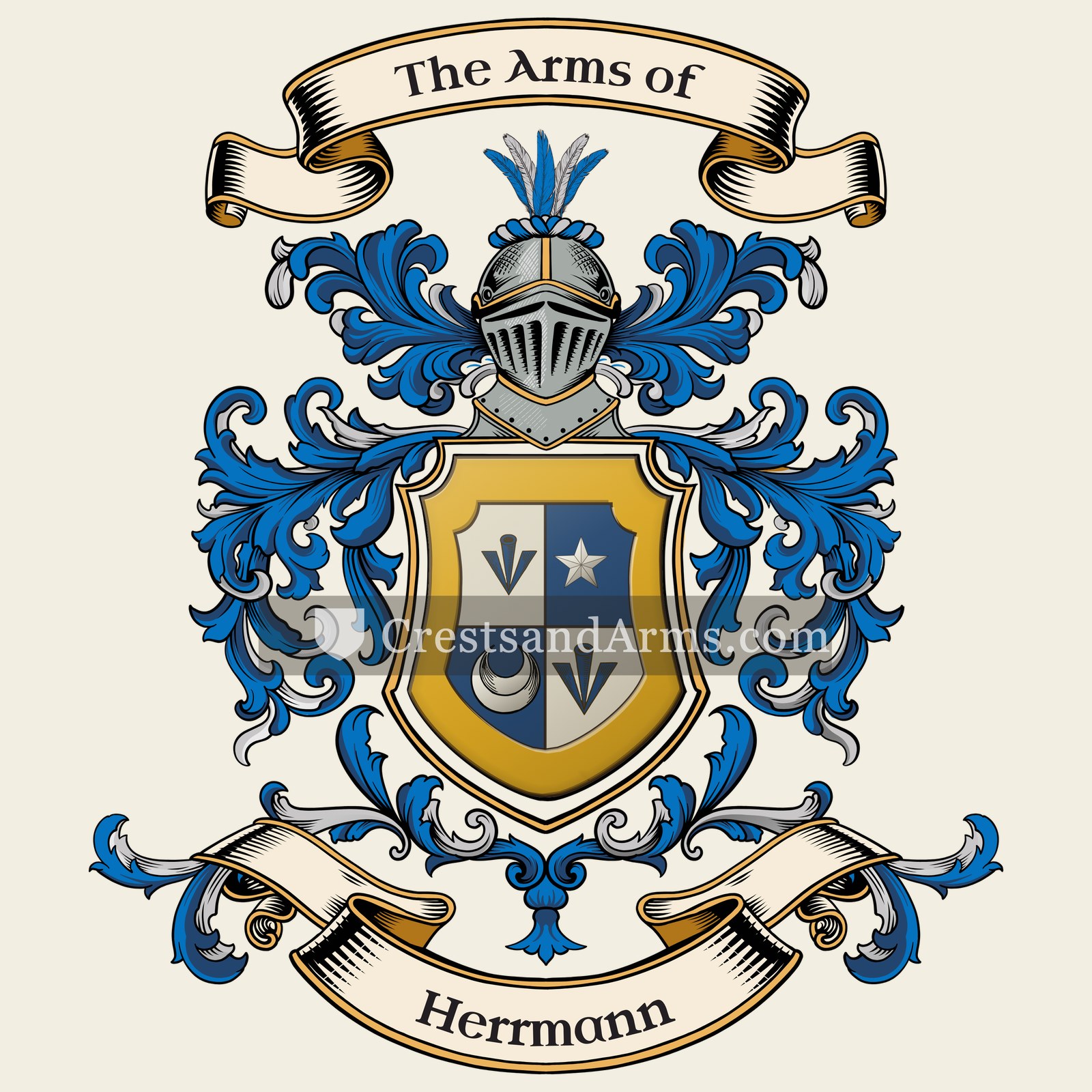 The Herrmann coat of arms, drawn from the recorded blazon