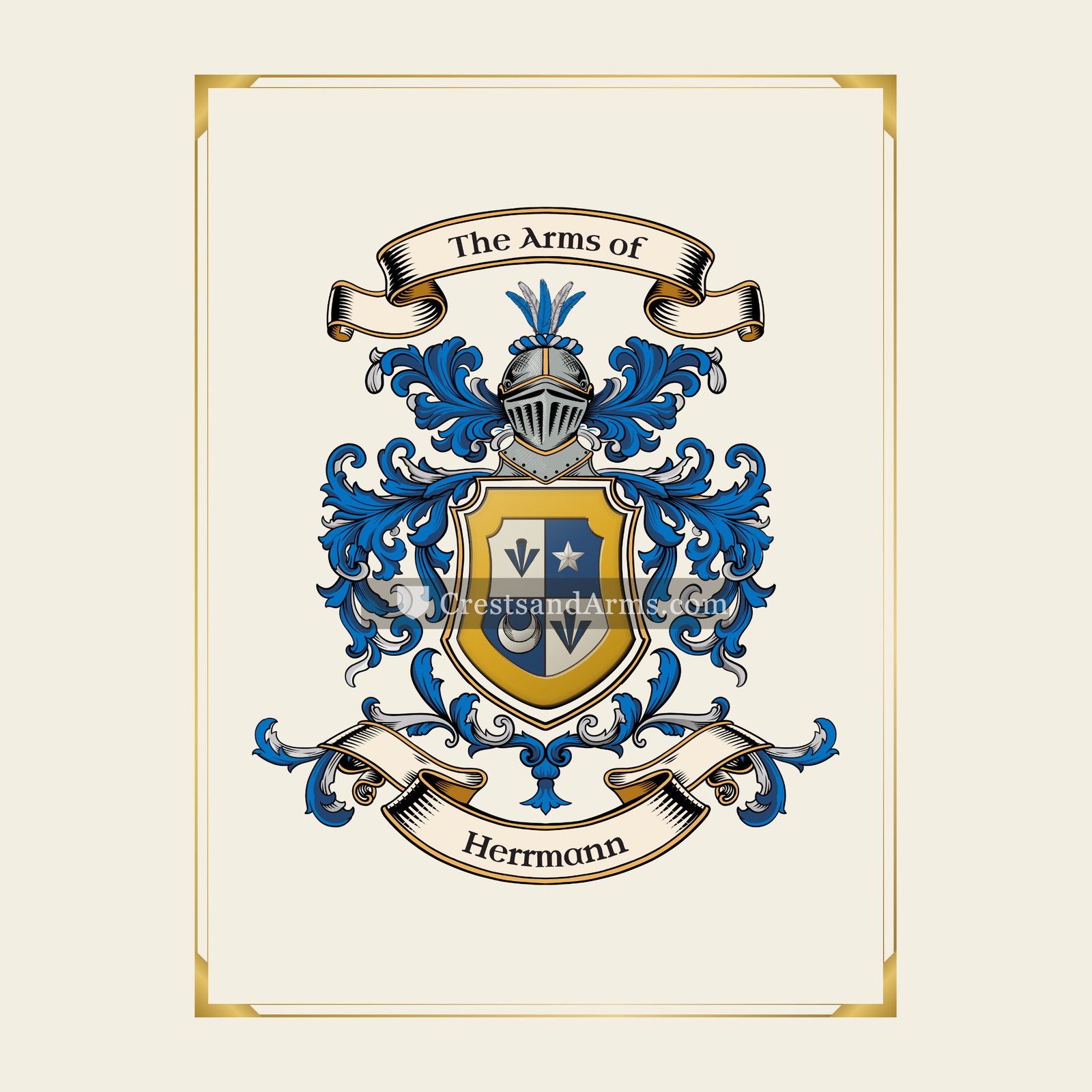 With gold border
