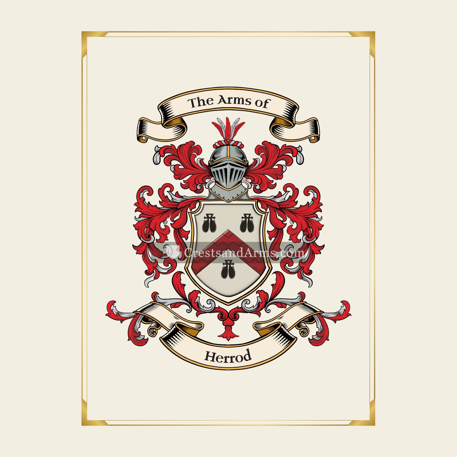 With gold border