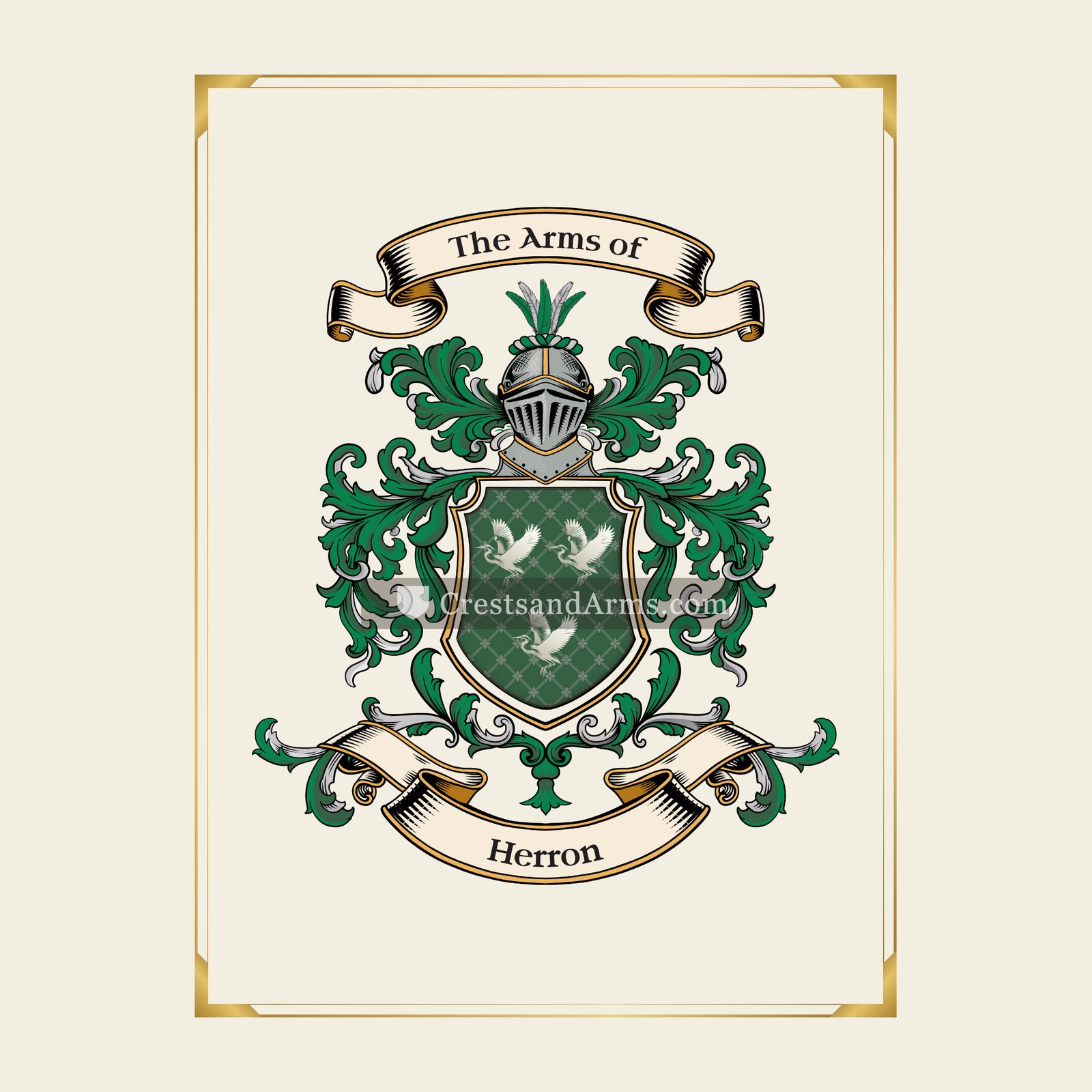 With gold border