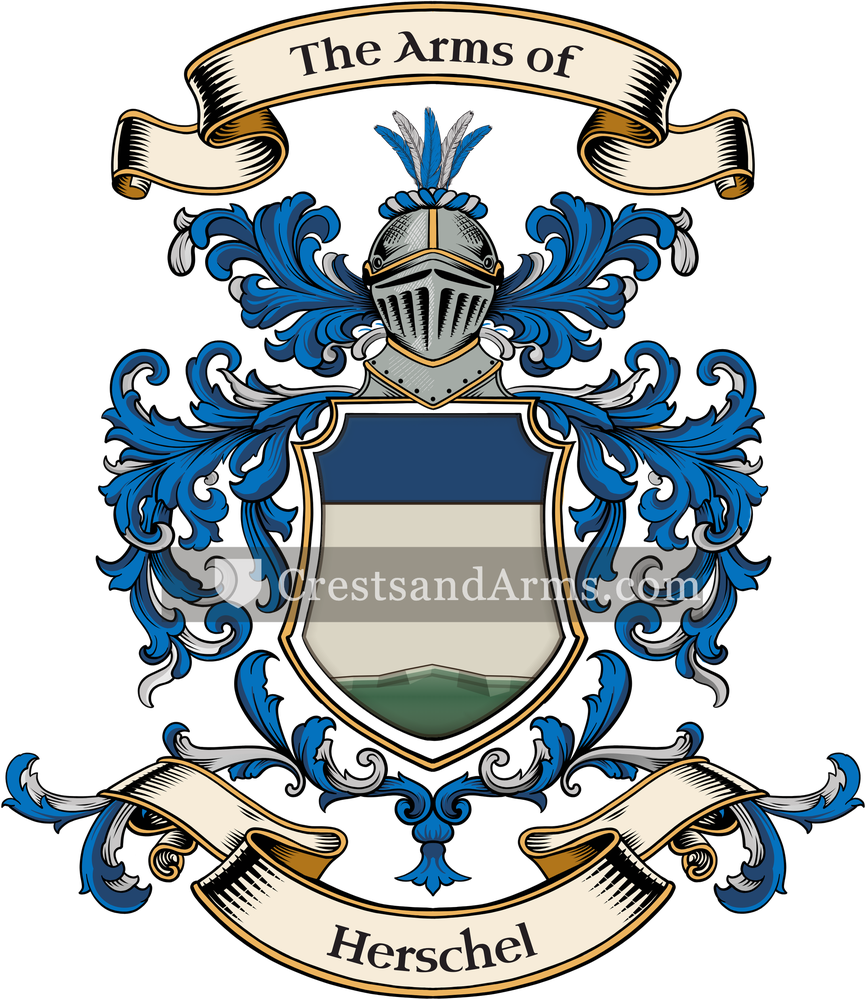 The Herschel coat of arms, drawn from the recorded blazon