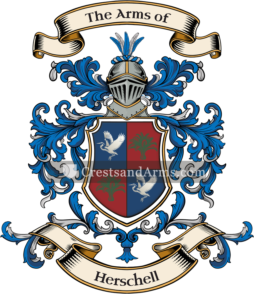 The Herschell coat of arms, drawn from the recorded blazon