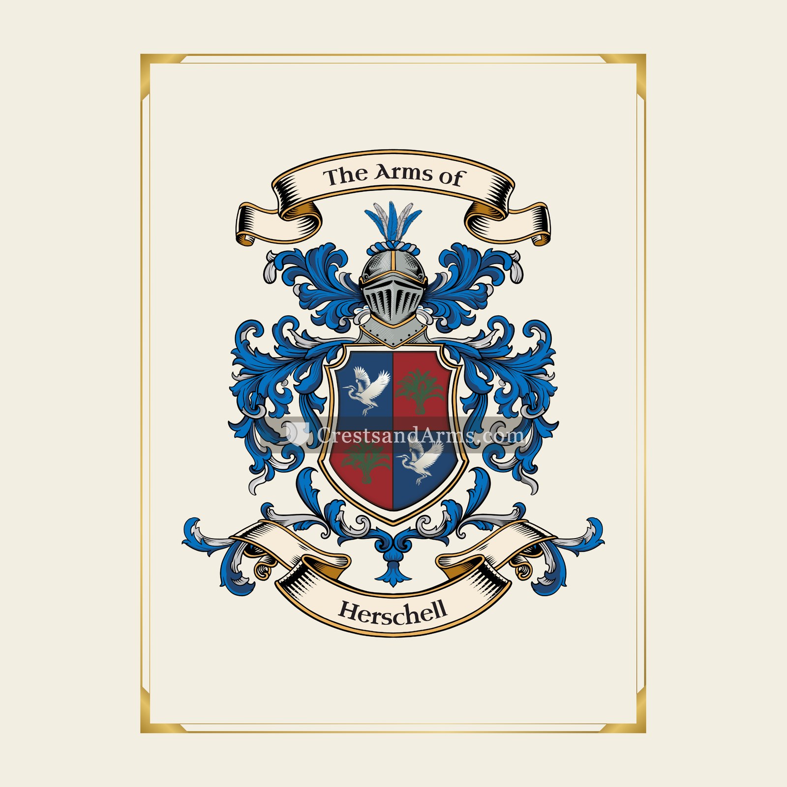 With gold border