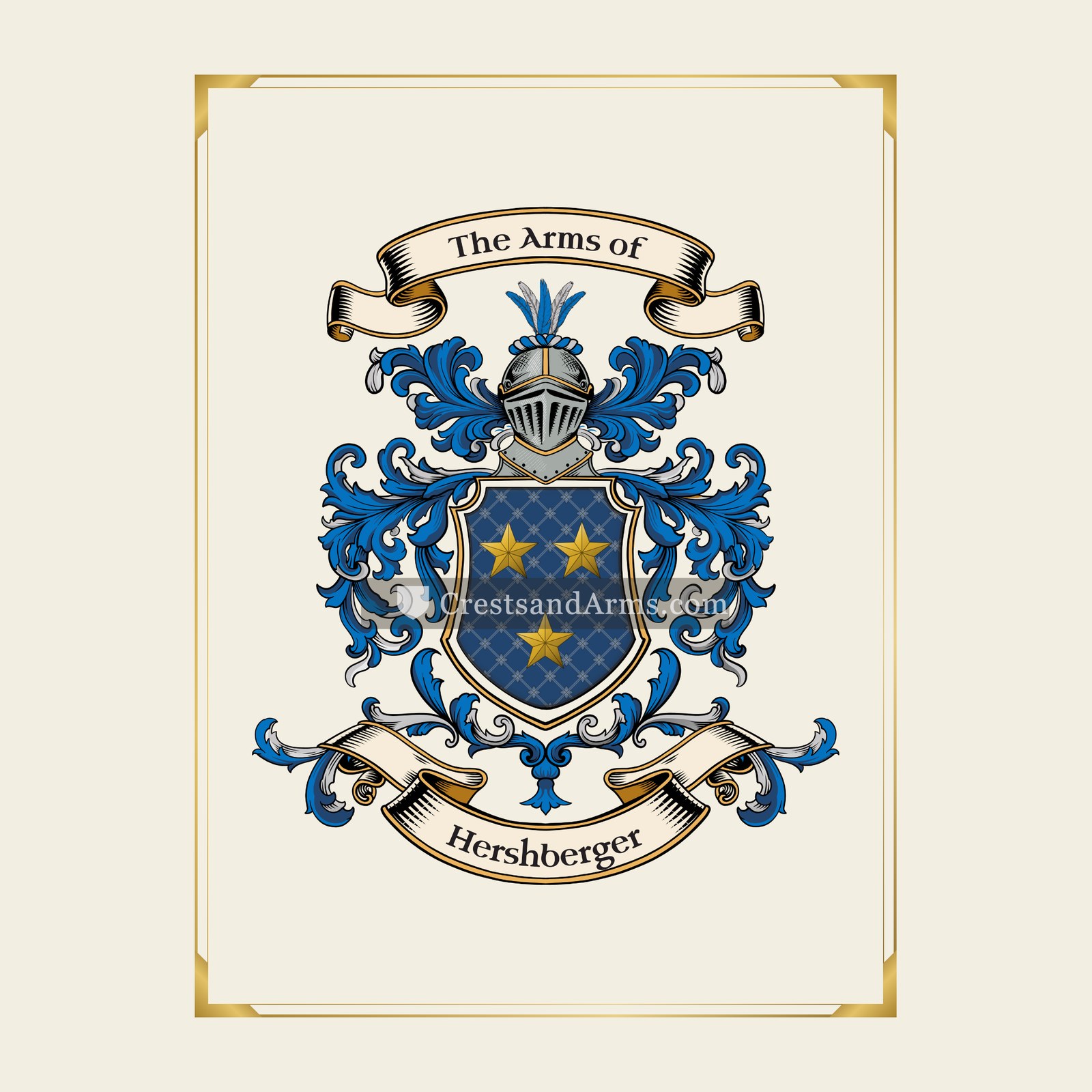 With gold border
