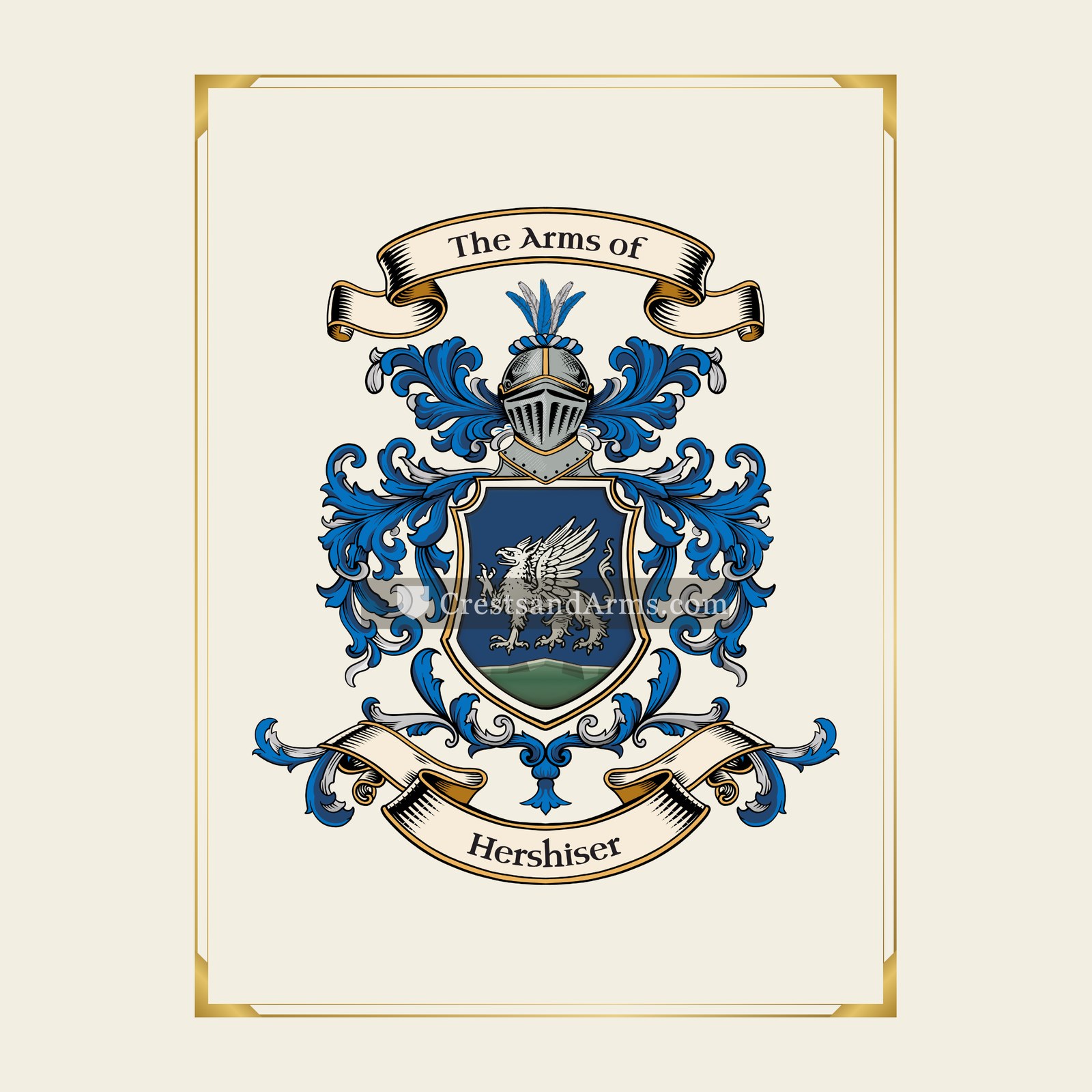 With gold border