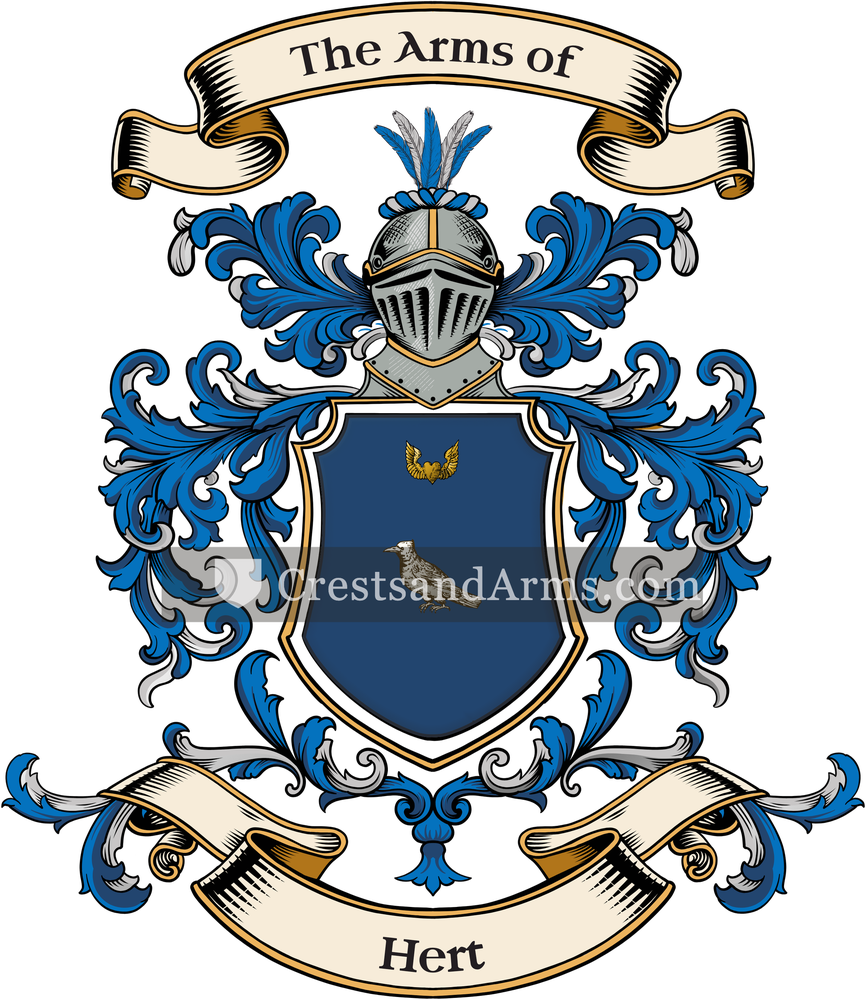 The Hert coat of arms, drawn from the recorded blazon