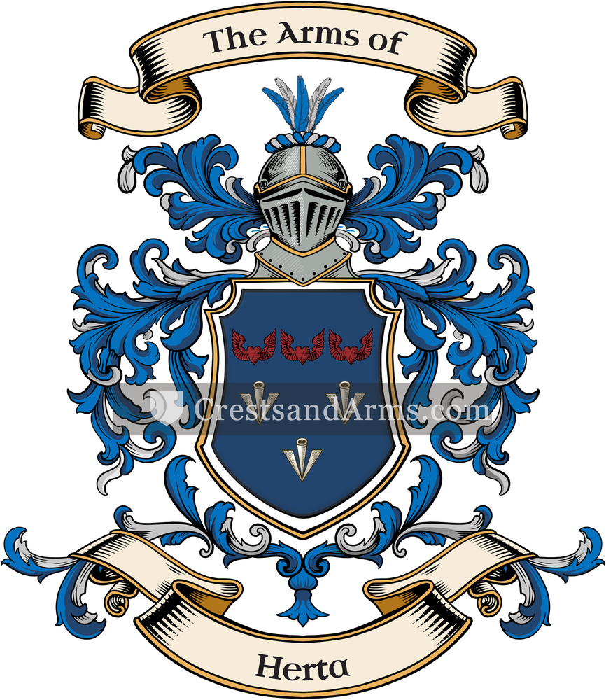 The Herta coat of arms, drawn from the recorded blazon