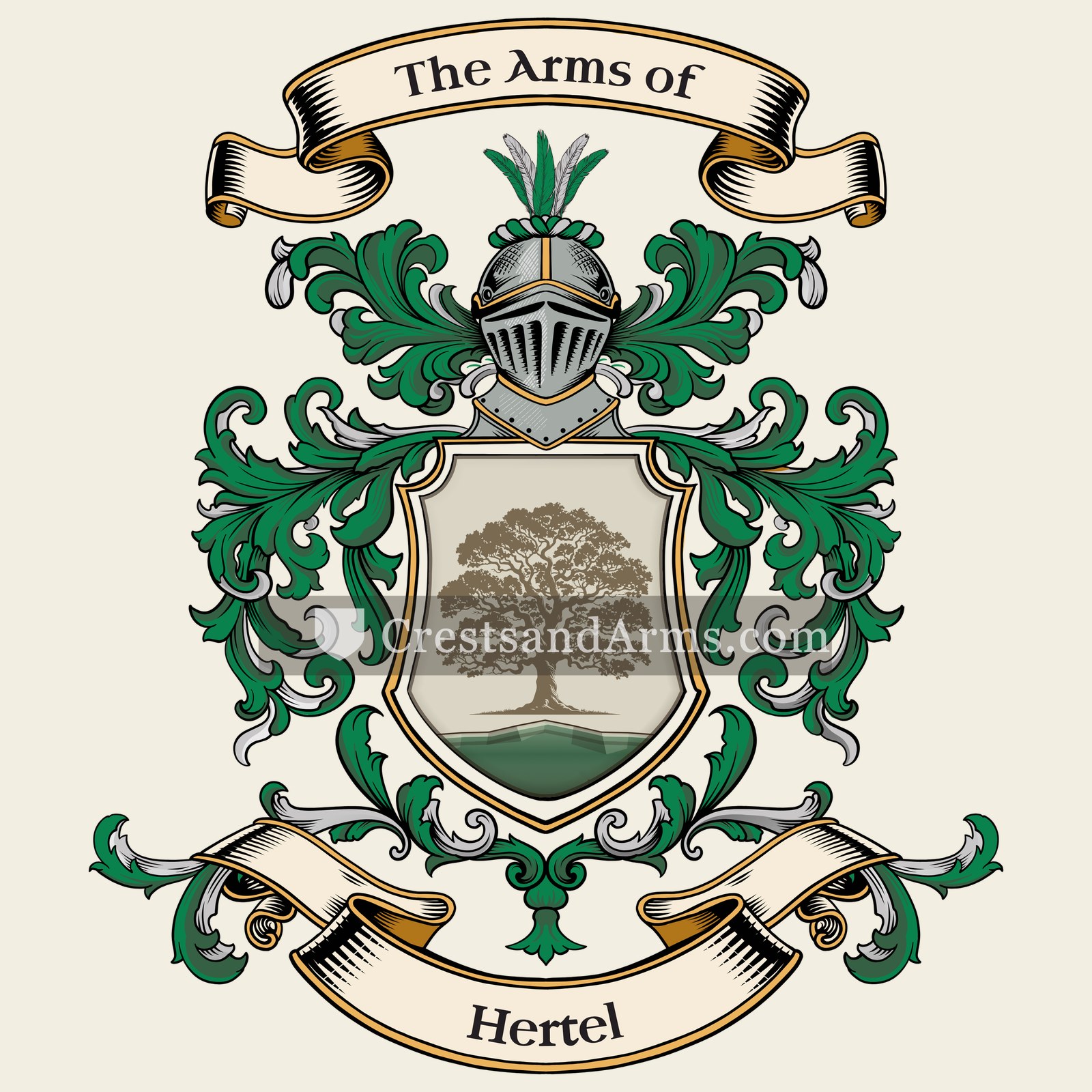 The Hertel coat of arms, drawn from the recorded blazon