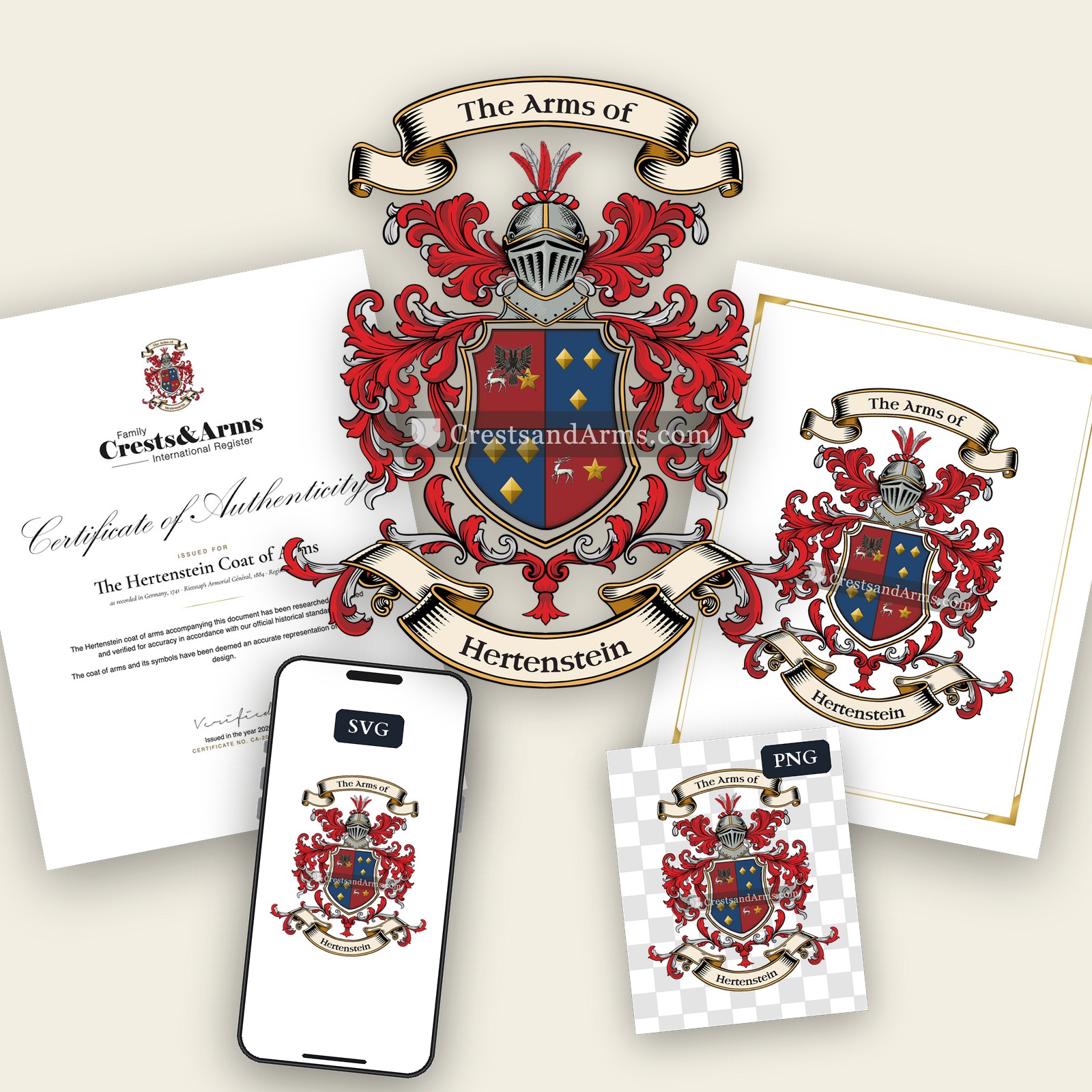 The Hertenstein arms on the coat of arms — digital pack