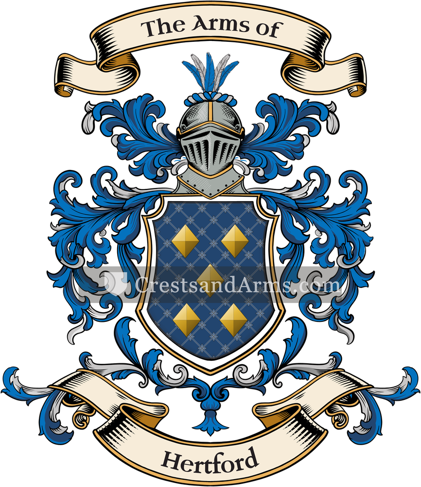 The Hertford coat of arms, drawn from the recorded blazon