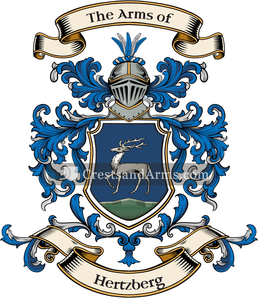 The Hertzberg coat of arms, drawn from the recorded blazon