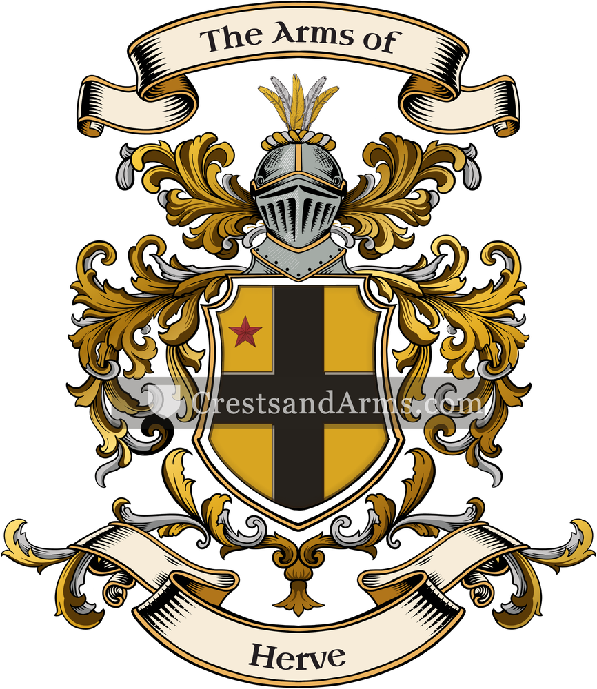 The Herve coat of arms, drawn from the recorded blazon