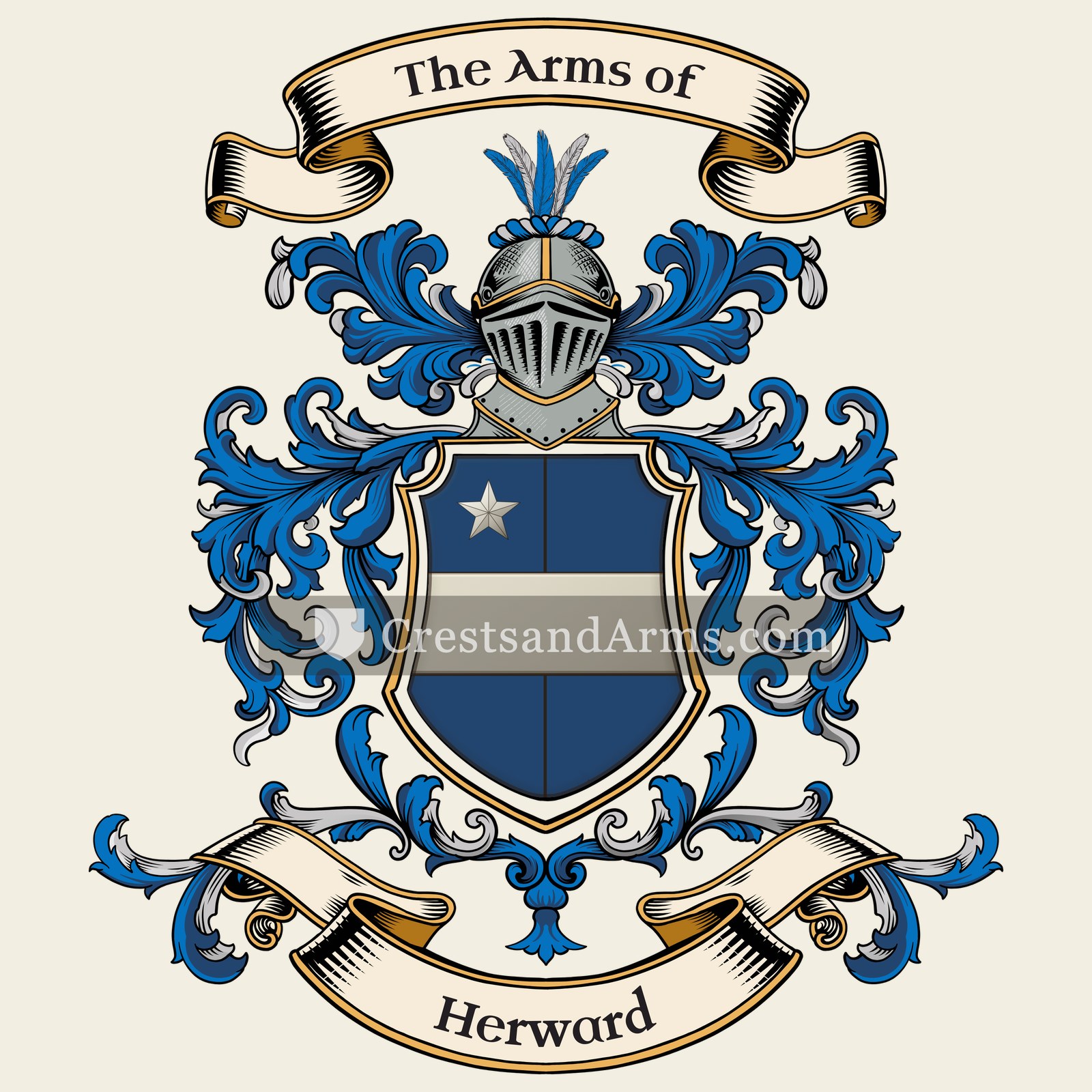 The Herward coat of arms, drawn from the recorded blazon