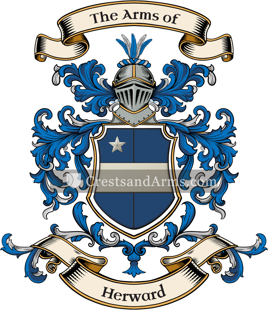 The Herward coat of arms, drawn from the recorded blazon