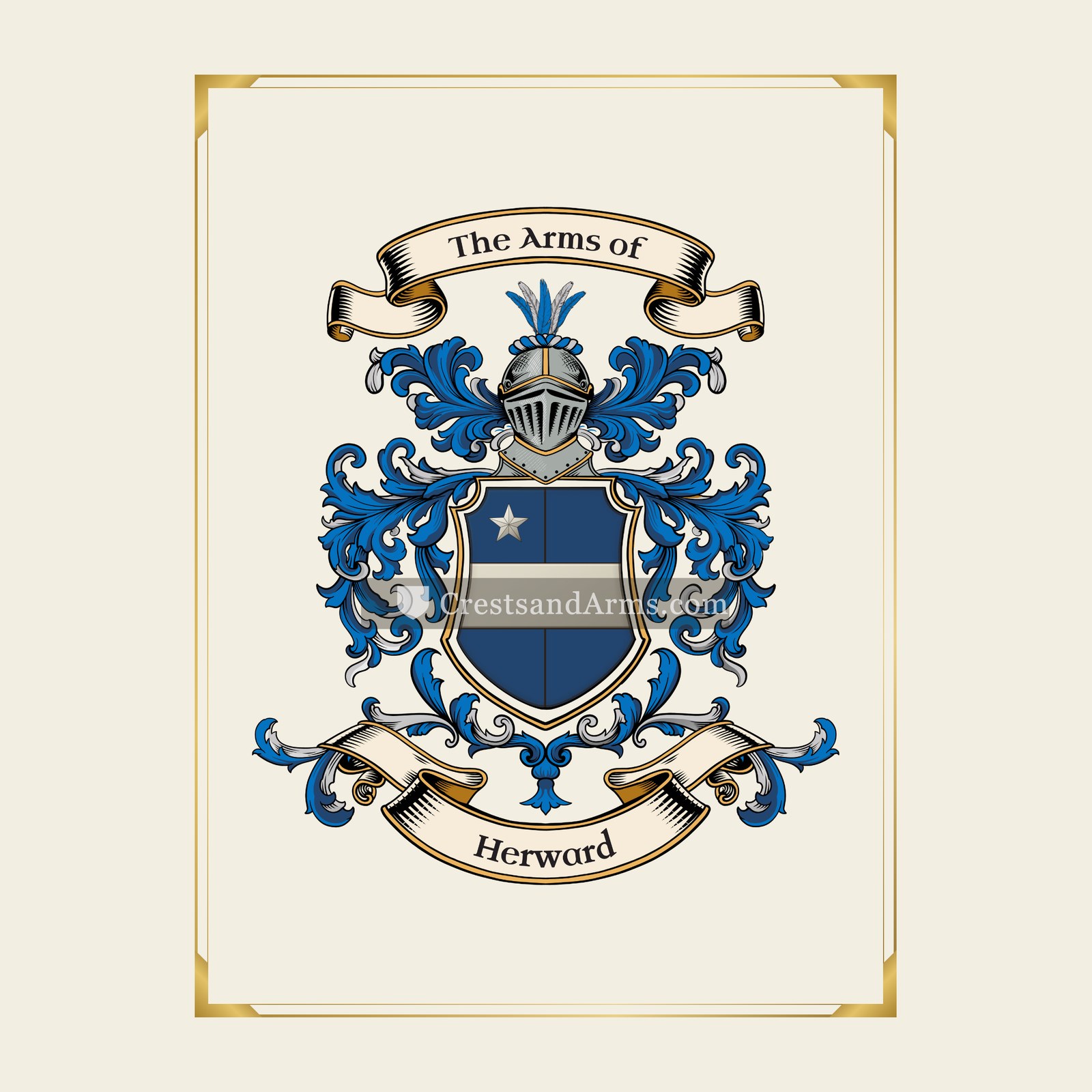 With gold border