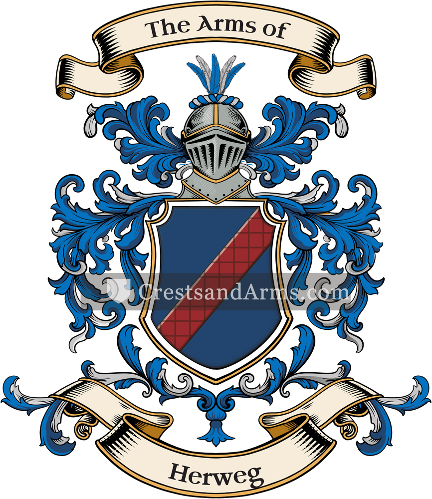 The Herweg coat of arms, drawn from the recorded blazon