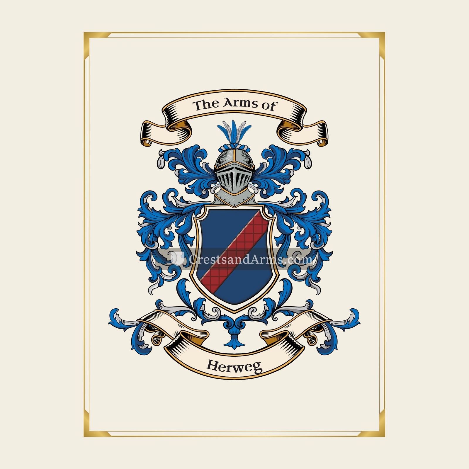With gold border