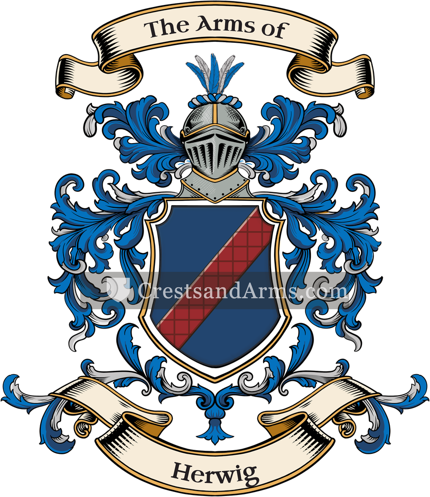The Herwig coat of arms, drawn from the recorded blazon
