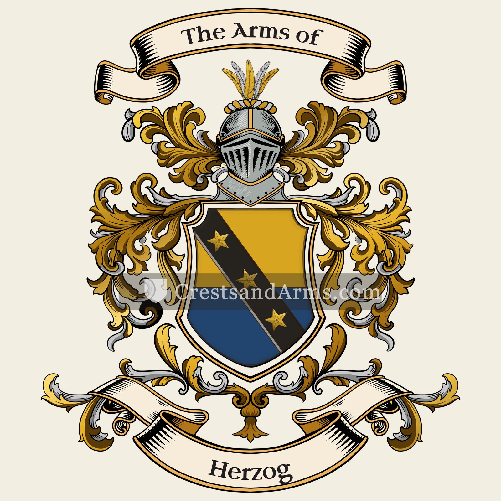 The Herzog coat of arms, drawn from the recorded blazon