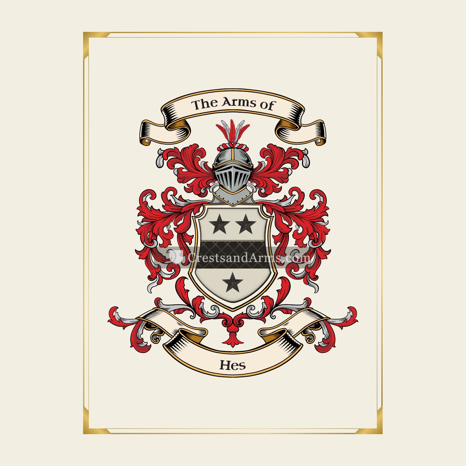 With gold border