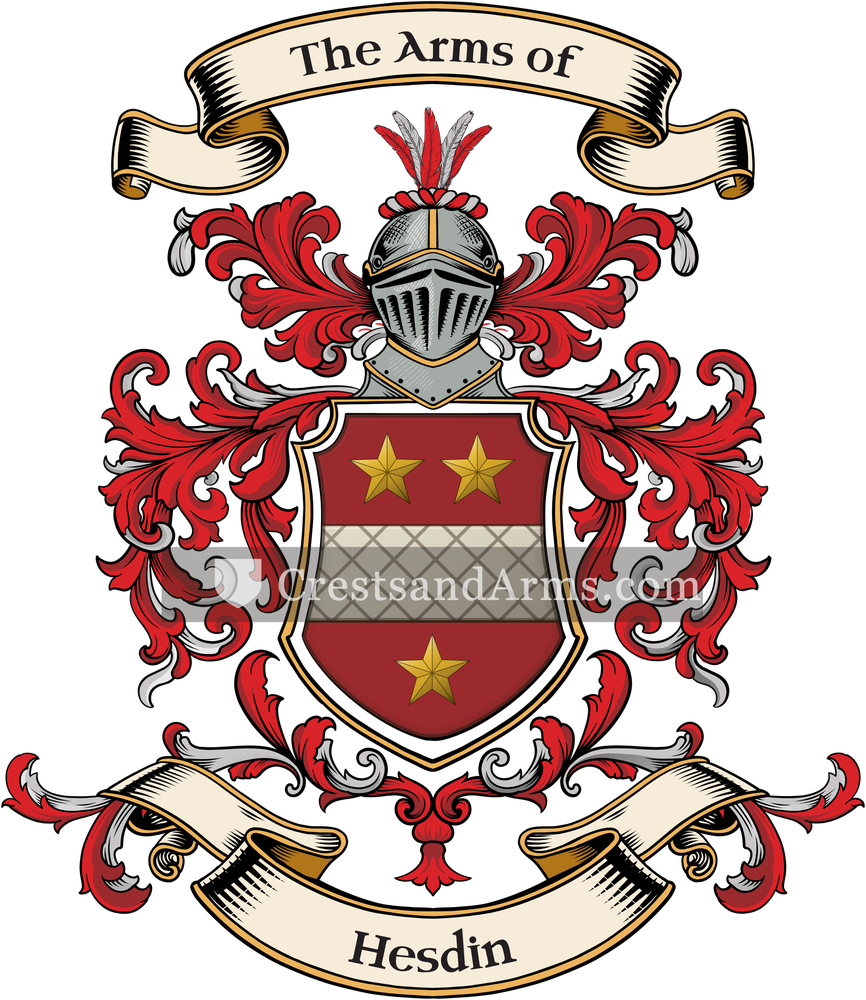 The Hesdin coat of arms, drawn from the recorded blazon