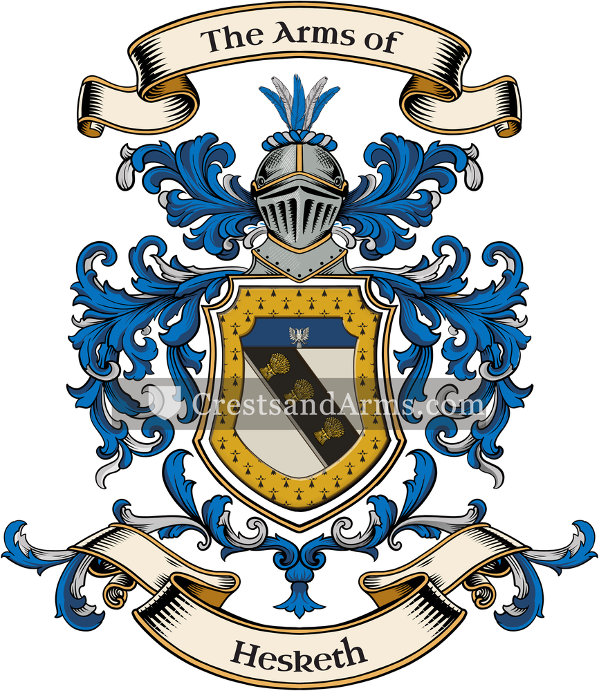 The Hesketh coat of arms, drawn from the recorded blazon