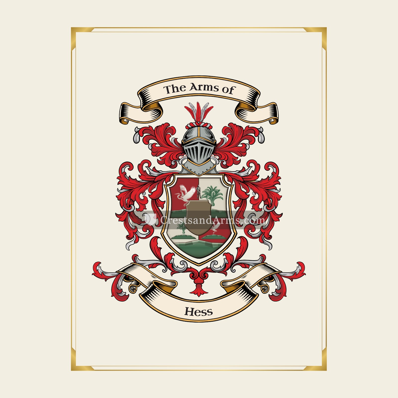 With gold border