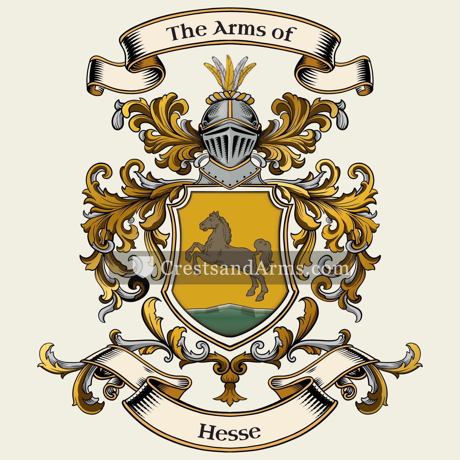The Hesse coat of arms, drawn from the recorded blazon