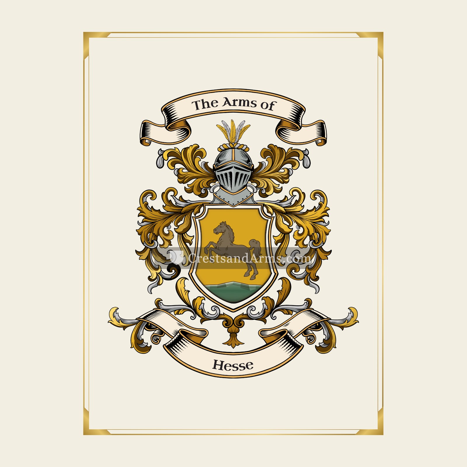With gold border