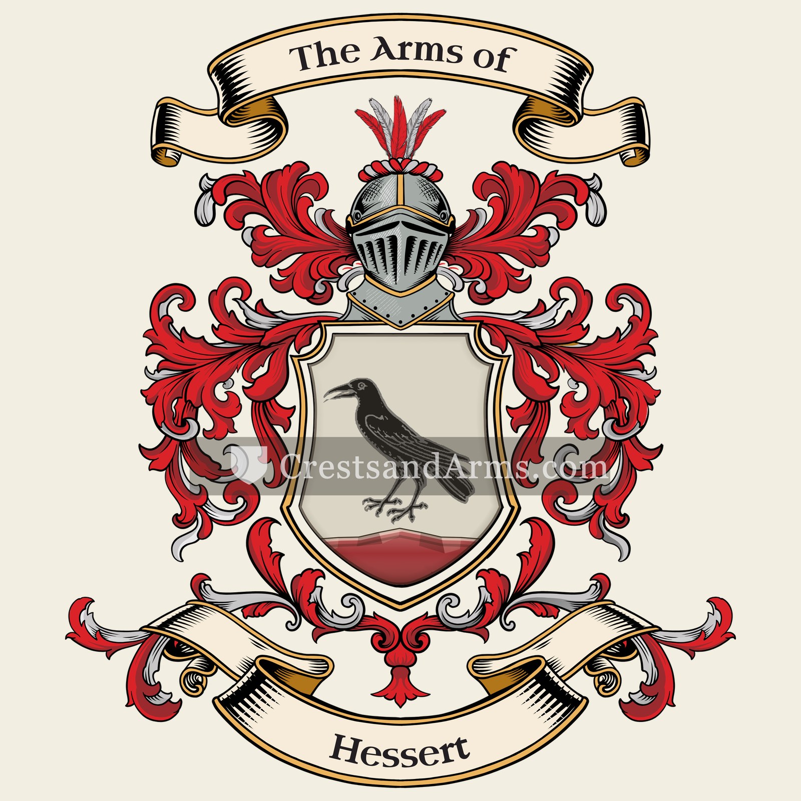The Hessert coat of arms, drawn from the recorded blazon